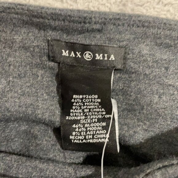 NEW Max & Mia Women's M High Waisted French Terry Leggings Chacoal - Picture 3 of 6